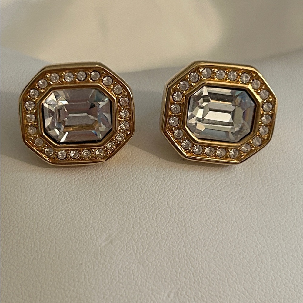 Swarovski Gold Crystal Earrings